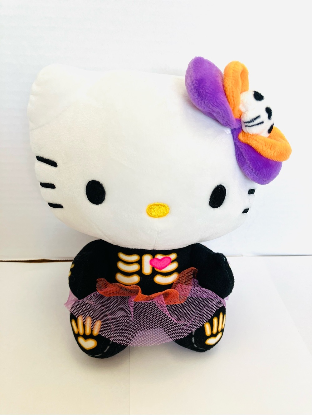 Hello Kitty 2024 8in Halloween Plush Wearing Skeleton Costume